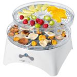 Deshidratador de Alimentos, 5 Bandejas, sin BPA, 2 Niveles Temperatura, Seca Frutas, Verduras,Carne Clatronic DR 3525 300W Blanco