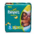 Pampers Pañales Baby-Dry Talla 5 Junior (11-25 kg) - Pack económico para un 1 mes 144 pañales