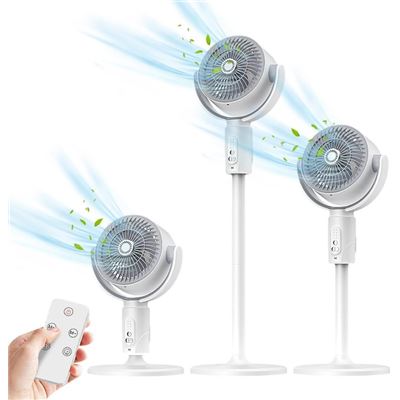 Ventilador 3 Alturas Con Batería Planet F1 Blanco