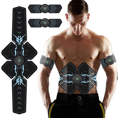 Masajeador Electrónico Abdominal Ems. Estimulador Muscular Inlámbrico. Dam Negro