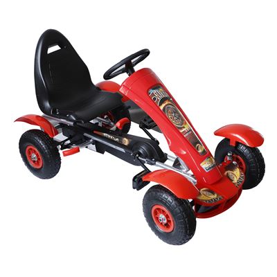 Coche de Pedales Go Kart Racing Deportivo con Asiento Ajustable Embrague y Freno para Niños 3-8 Años Carga 50kg 80x49x50cm Acero