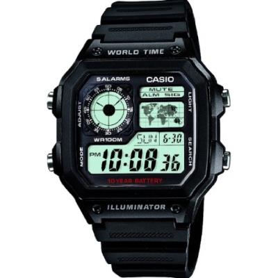 Casio AE-1200WH-1AVEF - Reloj digital de cuarzo para hombre con correa de resina, color negro