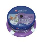 Verbatim 43667 - DVD+R doble capa inkjet printable 8x, pack de 25