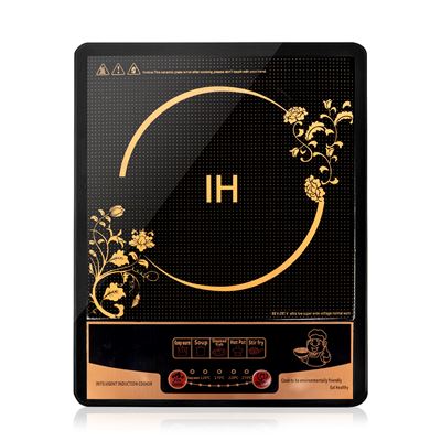 Placa De Inducción Dam Cerámica De 2200w Zona De Cocción De 25cm Y 5 Niveles De Potencia Negro