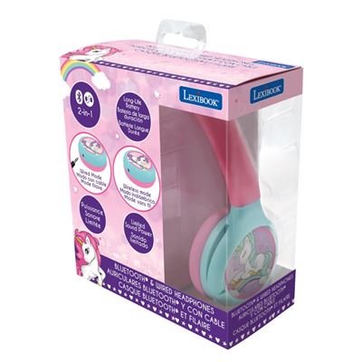 Auriculares para niños, auriculares inalámbricos para niños, auriculares de  unicornio para niñas, auriculares Bluetooth con micrófono con diadema