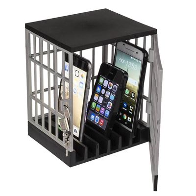 Cárcel Soporte de Smartphones, Caja Celda para 6 Teléfonos móviles 15x19x13cm