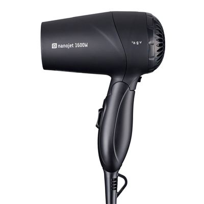 Secador De Pelo De Viaje By Agv Nanojet Plegable Y Compacto 1600w Negro
