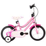 Bicicleta para niños vidaXL 12 pulgadas blanco y rosa