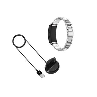 Kit Pulsera Acero Stainless Lux + Herramienta + Cargador Usb Charger Samsung Gear Fit 2 Cinza