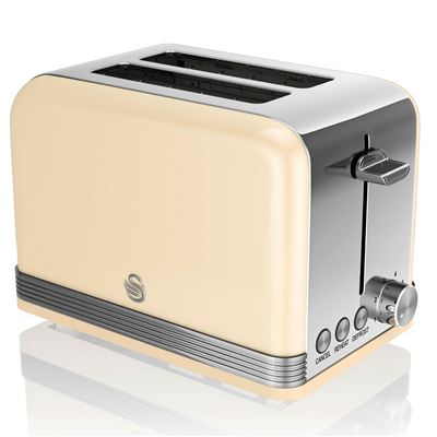 Tostadora Swan St19010cneu 2 Rebanadas Regulador Nivel De Tostado Descongelación Crema