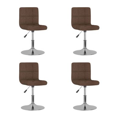 Vidaxl Marrón Sillas De Comedor Giratorias 4 Unidades Tela 10,1 Kg