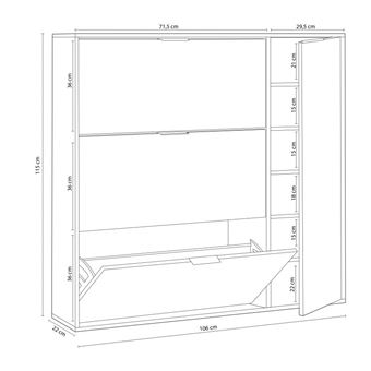 Mueble zapatero 4 Puertas Dana Color Roble/Blanco