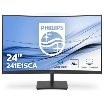 Monitor LCD 23.6"" Full HD Philips E Line 241E1SCA/00 1920 x 1080 Píxeles Curva Mate Negro 599 cm