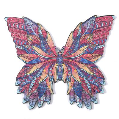 Puzzle 3d De Madera Diy Forma De Silueta . Con Piezas Individuales Con Diferentes Diseños. A3 Dam Mariposa