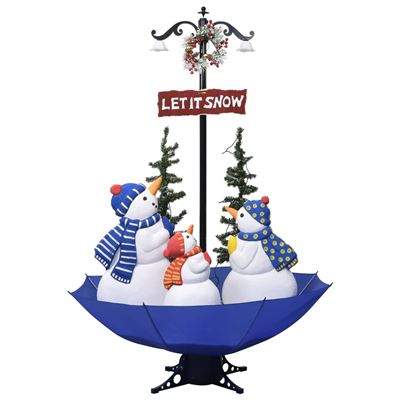 Árbol de Navidad con nieve con base de paraguas vidaXL PVC azul 170 cm