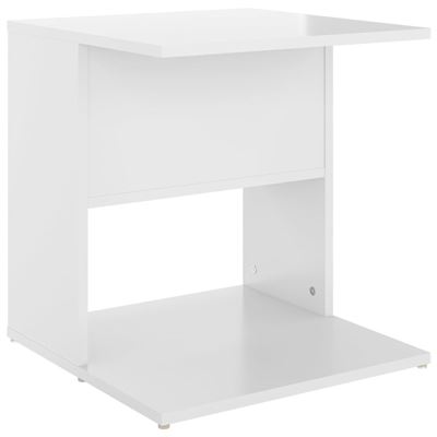 Mesa auxiliar vidaXL aglomerado 45x45x48cm Blanco brillante