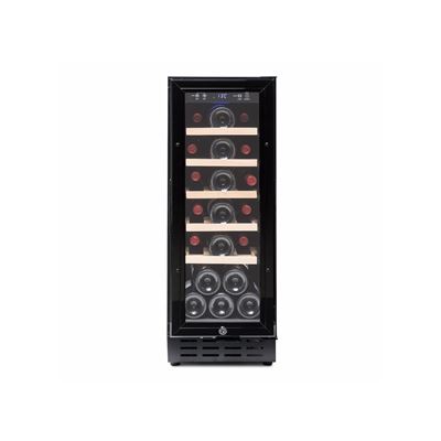 Vinoteca 20 Botellas Vinobox 20 Design Negro Slim Encastrable O De Libre Instalación Monotemperatura