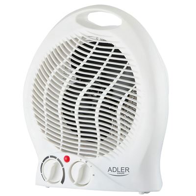 Calefactor Ventilador Aire Caliente / Frío Adler AD7728 Termoventilador 2 Niveles Temperatura Termostato Blanco