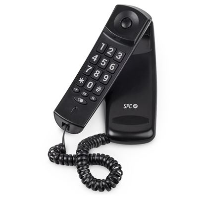 Teléfono Fijo Con Cable Spc Original Lite 2 Para Sobremesa O Pared, Compacto Y Con Señal Luminosa - Negro