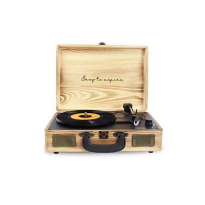 Tocadiscos Bluetooth Prixton madera vc400 de vinilo vintage reproductor y musica mediante usb 2 altavoces incorporados diseño maleta color tipo convertidor wood manual 33 13 45 78