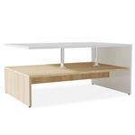 Mesa de centro vidaXL, de madera aglomerada 90x59x42cm roble y Blanco