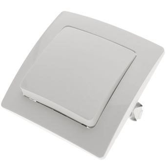 Pulsador empotrable con marco BeMatik 80x80mm serie Lille de color blanco