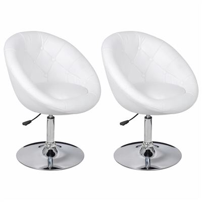 Sillas De Club 2 Unidades De Cuero Artificial Blanco