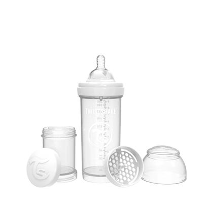 Biberón Twistshake Anticólico 260 Ml., Modelo Blanco