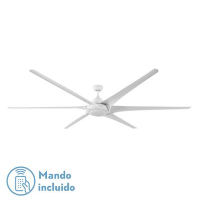 Ventilador De Techo Fabrilamp Led Moncayo Regulable Con Control Remoto 24w 3cct 2850lm Ip20 Ø254cm Blanco