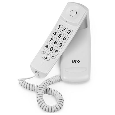 Teléfono Fijo Con Cable Spc Original Lite 2 Para Sobremesa O Pared, Compacto Y Con Señal Luminosa - Blanco