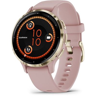 Smartwatch Garmin Venu 3s 41mm Acero Dorado Blando Caja Rosa Y Correa Silicona Rosa