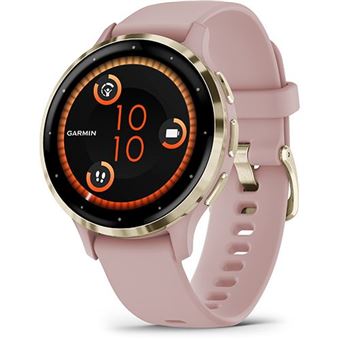 Smartwatch Garmin Venu 3S 41mm acero dorado blando caja rosa y correa silicona Rosa - 1