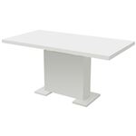 Mesa de comedor vidaXL, extensible Blanco brillante