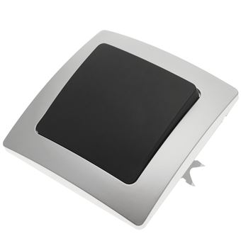Pulsador empotrable con marco BeMatik 80x80mm serie Lille de color plata y gris