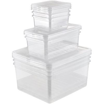 Keeeper Set 8 Cajas De Almacenaje Bea Transparente 3X 1,7L/ 2X 5,6L Y 3X 18L