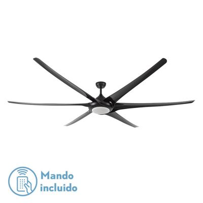 Ventilador De Techo Fabrilamp Led Moncayo Regulable Con Control Remoto 24w 3cct 2850lm Ip20 Ø254cm Negro