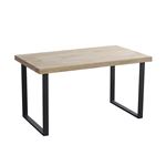Mesa de comedor Skraut Home fija salón comedor Modelo NORDISH tapa madera maciza de roble Nordish 54 mm de grosor Patas metálicas