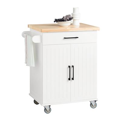 Carrito Auxiliar De Cocina SoBuy FKW119-WN Con 2 Puertas 1 Cajón 1  Toallero, Pequeño mobiliario, Los mejores precios