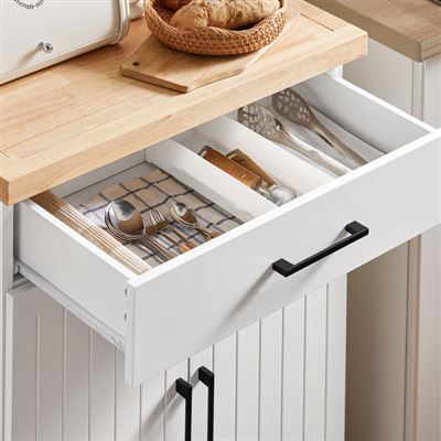 Carrito Auxiliar De Cocina SoBuy FKW119-WN Con 2 Puertas 1 Cajón 1  Toallero, Pequeño mobiliario, Los mejores precios