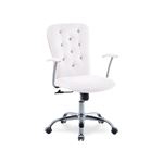 Silla de estudio DueHome princess símil piel blanco