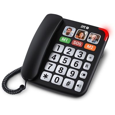 Teléfono Fijo Para Mayores Spc Comfort Numbers Pro Con Teclas Grandes, Memorias Rápidas Con Fotos, Gran Sonido Y Amplificador Volumen Auricular