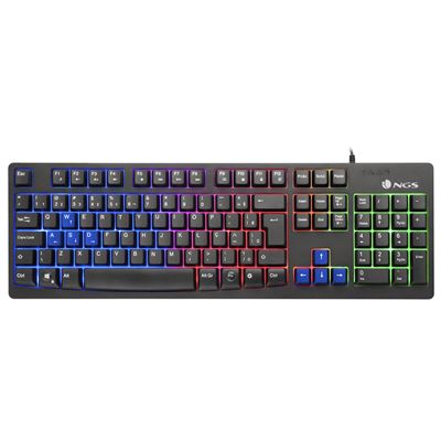 Teclado Gaming LED NGS GKX-300, USB 2.0, 5x50x15cm, Negro