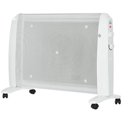 Calefactor eléctrico de mica 1000W/2000W Homcom 79x27x54cm blanco