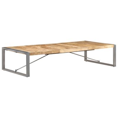 Vidaxl Gris Mesa De Centro Madera De Mango Rugosa Con Acabado 180X90x40 Cm