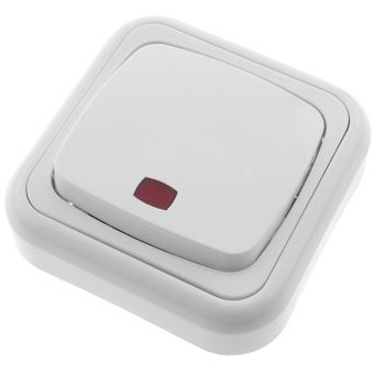 Pulsador luminoso de superficie con marco BeMatik 80x80mm de color blanco