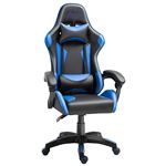 Silla gaming Vinsetto azul 66x66x138 cm espuma y cuero pu