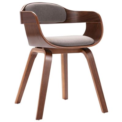 Vidaxl Silla De Comedor De Madera Curvada Y Cuero Artificial Taupé