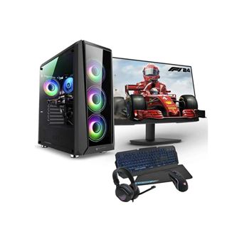 Pc Gaming Pack Completo Pc Racing - Intel Core i7 12700KF, 32 GB DDR4, 1 TB SSD, AMD Radeon RX 7600 XT,  Monitor 24"" FULL HD, Teclado, ratón, alfombrilla y cascos - 1