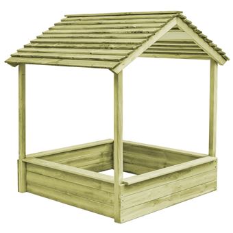 Casa de juegos de jardín vidaXL, cajón de arena madera de pino FSC