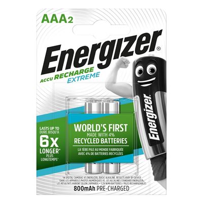 Pack De 2 Pilas Recargables Energizer Recharge Extreme 800 Mah Nimh Aaa